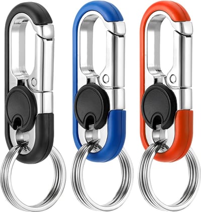 3 Karabijnhaak Sleutelhangers - Musketonhaak met Sleutelringen voor Volwassenen - Musketon Autosleutel - Auto Klein Carabiner Sleutel Hanger, Houder - Karabijn haak Multitool - Keychain voor Vrouwen, Mannen - Karabijnsluiting Sleutelhouder