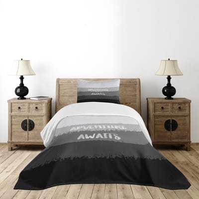 ABAKUHAUS Sprei-set 170x220 cm – Brush Stroke Grafiek, donkergrijs