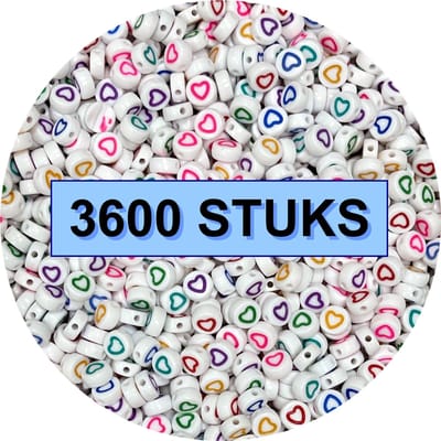 Fako Bijoux® - Hartjes Kralen Bulk - Acryl - 7mm - Sieraden Maken - 3600 Stuks - Regenboog Open