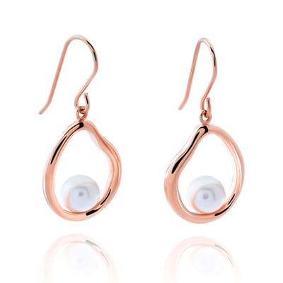 Orphelia 'Baptiste' Dames 925 Sterling Zilveren Dangle Oorbellen - Roze ZO-7507/RG