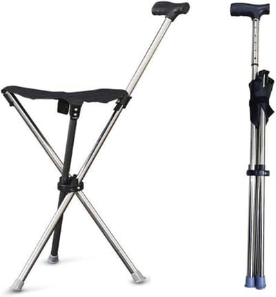 Opvouwbare Wandelstok met Zitje voor Senioren - Anti-Slip En Comfortabel