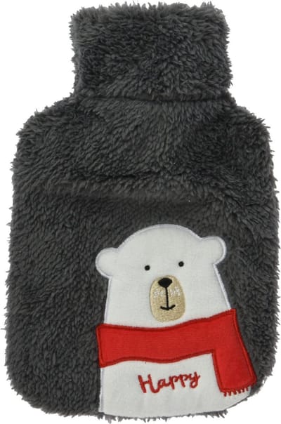 Cosensi- Warmwaterkruik met pluche hoes - Dierenprint - 0,85 liter - 28 x 18 cm - Zacht en knuffelbaar - Verwijderbare overtrek - Warmwaterzak