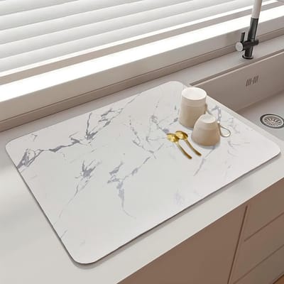 Super Absorberende Droogmat voor Afwas, 20"×16", Antislip Rubber Onderkant, Sneldrogend voor Keuken en Koffiemachine