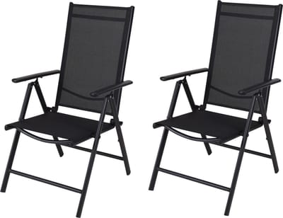 4goodz set 2 stuks Tuinstoelen Verstelbaar 8 standen - Zwart