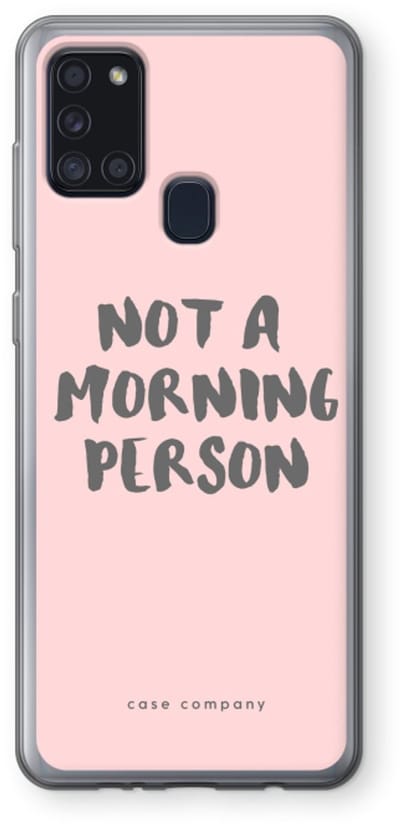 Case Company® - Hoesje geschikt voor Samsung Galaxy A21s hoesje - Morning person - Soft Cover Telefoonhoesje - Bescherming aan alle Kanten en Schermrand