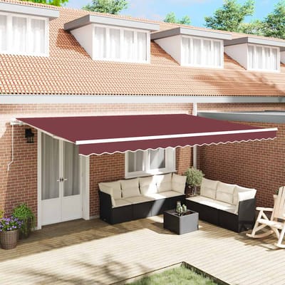vidaXL - Luifel - handmatig - uittrekbaar - 500x300 - cm - bordeauxrood