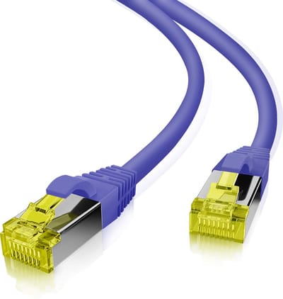 Helos 191051 netwerkkabel Paars, Geel 7,5 m Cat6a S/FTP (S-STP)