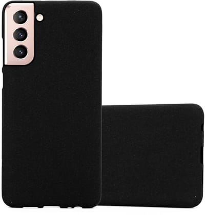 Cadorabo Hoesje geschikt voor Samsung Galaxy S21 5G in FROST ZWART - Beschermhoes gemaakt van flexibel TPU silicone Case Cover