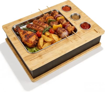 Warmhoudplaat Hout - Servies Warmhouder - Gerechten Warm Houden - Kaarsverwarming Anti-hitte - 40 x 30 cm - Natuurlijk