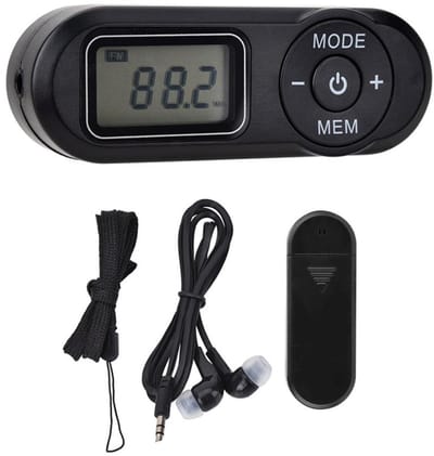 Mini FM-radio - Kleine Draagbare Radio op Batterijen - Lcd Digitale Draagbare 1,1 Inch Zakradio Muziekspeler - met Oortelefoon - Kleine Radio - Koptelefoonaansluiting - Zwart