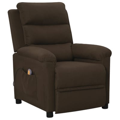vidaXL Massagestoel stof donkerbruin
