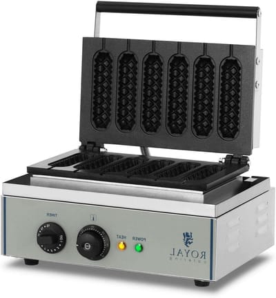 Wafelijzer - Wafelmaker steel - Lekkere wafels maken - 6 wafels per keer - 1500 Watt - Zilver