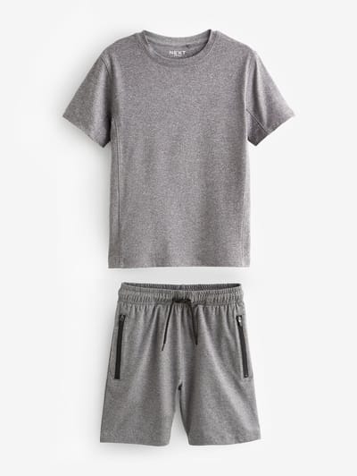Next - Jongens - Set van sport-T-shirt en short - Grijs