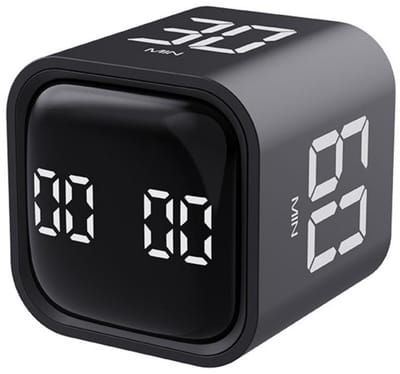 GELLDG Kookwekker - Pomodoro Timer - Digitale Afteltimer - 44x44x46mm - Lage Energieverbruik & Meerdere Modus - Geschikt voor Keuken, Studie en Kantoor - Kunststof - Eenvoudig in Gebruik