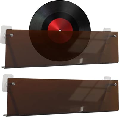 Album Houder - Vinyl Platen - Muziek Presentatie - Boorvrije Montage - 40 x 15 x 6 cm - Koffie