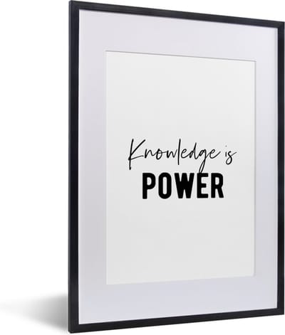 Fotolijst incl. Poster - Quote - Power - Studeren - 30x40 cm - Posterlijst