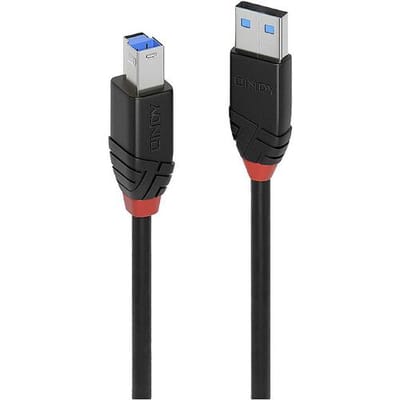 LINDY 43227 USB-kabel USB 3.2 Gen1 USB-A stekker, USB-B stekker 10.00 m Zwart Actief met signaalversterking