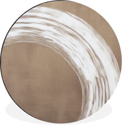 WallCircle - Wandcirkel - Muurcirkel - Verf - Bruin - Japandi - Aluminium - Dibond - 60x60 cm - Binnen en Buiten