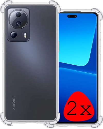 Hoesje 2 Stuks - Geschikt voor Xiaomi 13 Lite - Sterk & Shockproof - Siliconen Case - Back Cover - Telefoon Hoes Shock Proof - Transparant