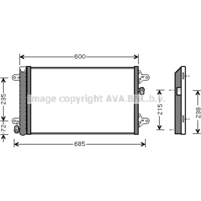 Condensator, airconditioning AVA COOLING VNA5183D AVA