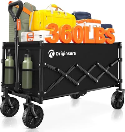 Lichtgewicht Opvouwbare Steekwagen met Grote Capaciteit voor Boodschappen en Kamperen