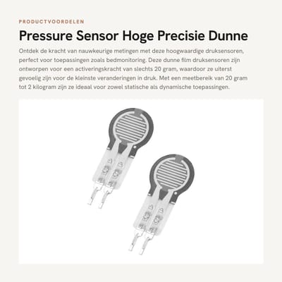 Dailygoods- Druksensor Hoge Precisie - 2 Stuks - Weerstandstype - Dunne Film - Duurzaam - Flexibel - Voor Bedbewaking/Slimme Apparaten - Drukgevoelige Sensor