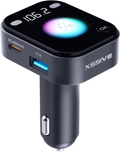 Xssive FM16 FM Transmitter Auto Bluetooth 5.3 - 45W PD/QC 3.0 Snellader - LED Display & Equalizer - Handsfree Bellen - USB-C + USB-A Autolader