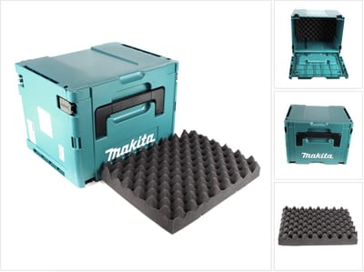 Makita MAKPAC 4 systeemkoffer - met universele inzet voor Makita 18 V accu-apparaten schroevendraaiers zagen slijpmachines