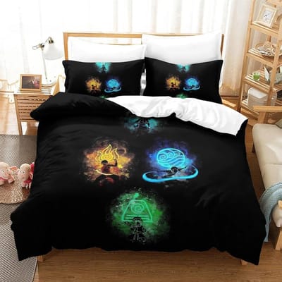 Avatar de laatste luchtmeester Beddengoedset Eenpersoons Twijfelaar Volledig Queen King Size Bedset Aldult Kind Slaapkamer 3D Print Anime Laken 70x133cm 2pcs