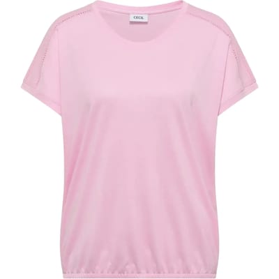 Shirt met V-hals en kanten detail
