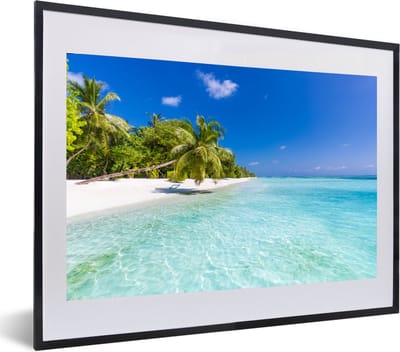 Fotolijst incl. Poster - Zee - Tropisch - Palmbomen - 60x40 cm - Posterlijst