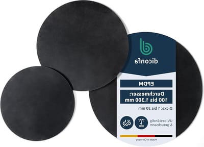 Ronde Rubberen Mat - Beschermmat Vloermat - Onderdelen Beschermen - EPDM Weerbestendig - 60 cm Diameter - Zwart