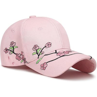 Nieuwe Dames Lente Zomer Borduurwerk Bloemen Baseballpet Casual Verstelbare Dames Zonneklep Hoed Voor Dames (Pink,Adjustable) roze