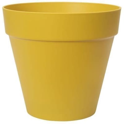 ELHO Pot de fleurs rond Loft Urban 25 - Extérieur - Ø 24,5 x H 22,2 cm - Jaune ocre