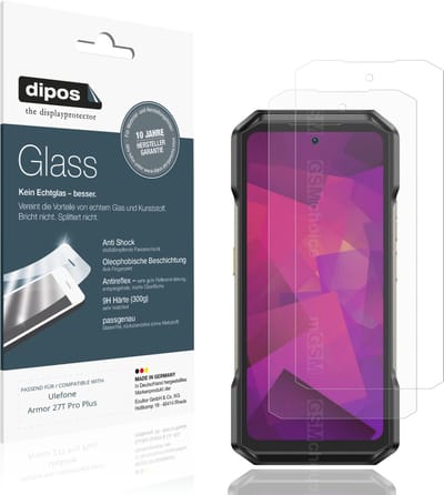 dipos – 2x Matte Pantserfolie geschikt voor Ulefone Armor 27T Pro Plus | 9H Screenprotector