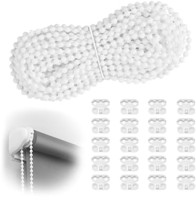 Gordijn Parelketting - Jaloezie Koord - Raambekleding Reparatie - 10 Meter Lengte - 4.5mm Kraal Diameter - Wit