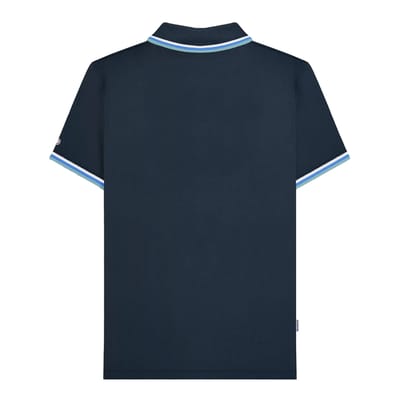 Lambretta Heren SS25 Triple Tipped Groot & Lang Poloshirt (Marine/wit/blauw/rookblauw)