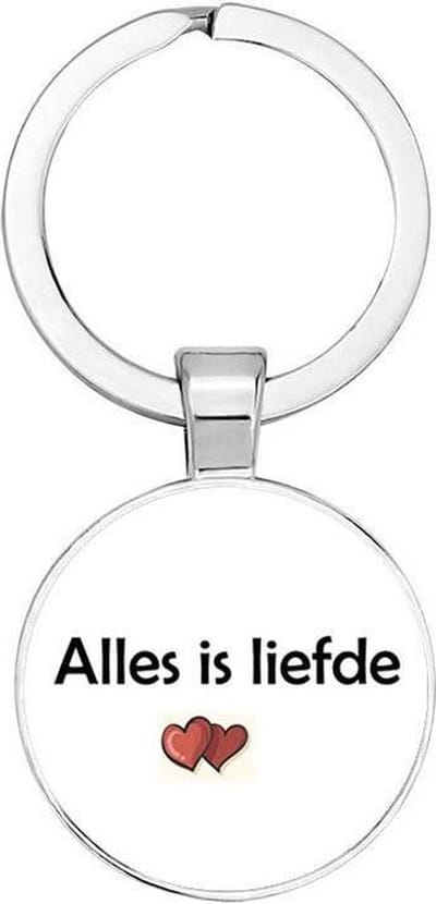 Akyol - ‘Alle is liefde’ Sleutelhanger - Vriendschap - Liefde - Vrienden - Leuk cadeau om te geven - 2,5 x 2,5 CM
