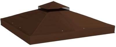 MEUNIQ vervangingsdak voor partytent 3 x 3 m dubbel dak met waterafvoeropeningen en insectengaas, polyester dakdoek voor paviljoen, bruin