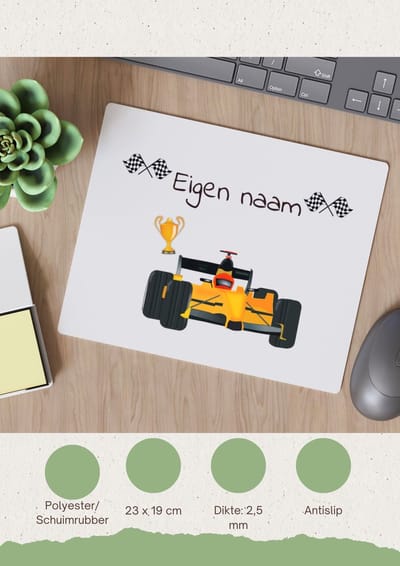 Akyol - formule 1 met eigen naam - Muismat - Sport - formule 1 fans - liefhebber - cadeau - verjaardag - geschenk - gepersonaliseerd - jongens en meisjes - 23 bij 19 cm