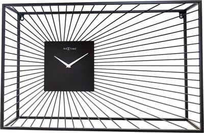 NeXtime Vasco – Grote Wandklok – 70 × 45 × 15 cm – Metaal – Zwart – Stil