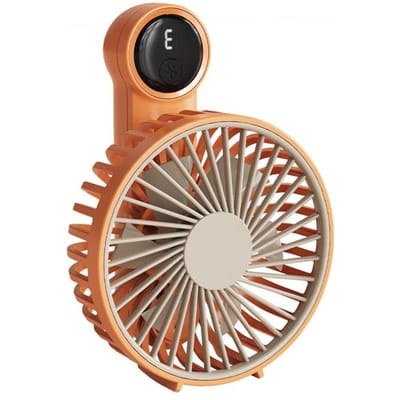 5000Mah Mini Ventilator Draagbaar Zes Blad Vouwen Handheld Ventilatoren 3-snelheden Aanpassing Airconditioner Zomer Kamperen Hoog Vermogen Ventilatoren oranje