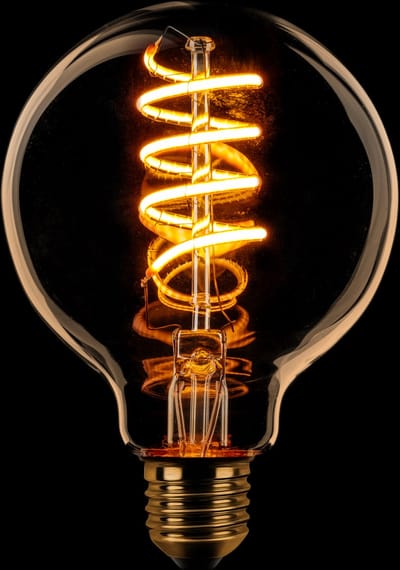 ETH Led Spiraal Globe 80mm E27 6W 3 stappen dimtone sceneswitch van 2200k-2400k-2700k Goud 80+210+490L + mem.