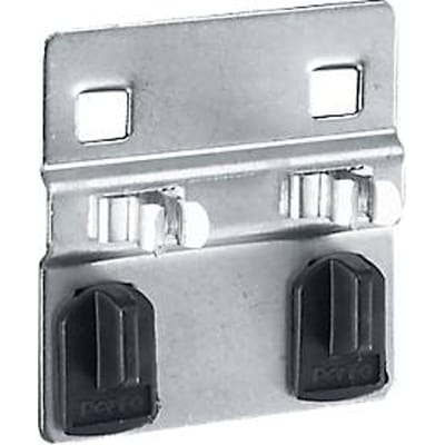 Dubbele gereedschapsklem Perfo, Ø 6-9 mm, draaibaar, met brede voetplaat, B 60 x D 20 x H 60 mm, gegalvaniseerd metaal, zilver, 5 stuks