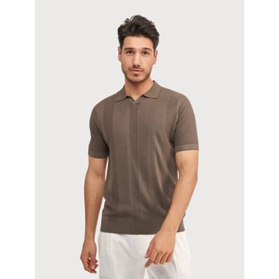 Blue Industry poloshirt korte mouw bruin