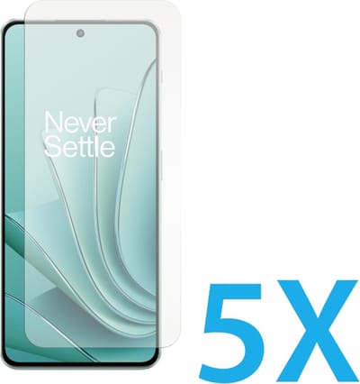 Glasplaatje Geschikt voor: Oneplus Nord 3 - 5x Screenprotector - screen protector - glas - bescherm - beschermglas