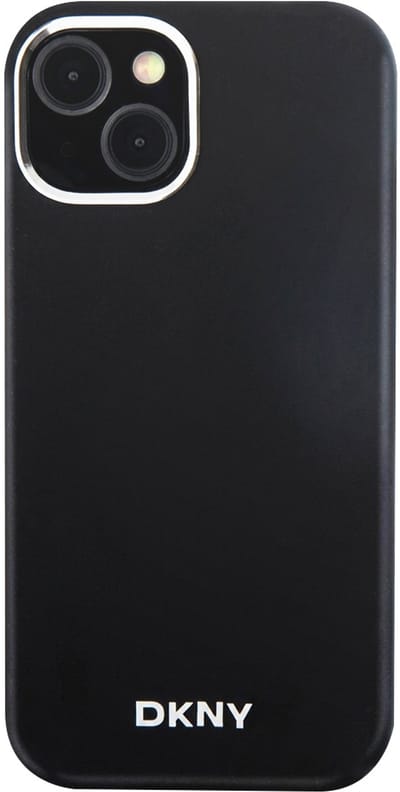 DKNY Silicone Metal Logo Back Case (MagSafe Compatible) - Geschikt voor Apple iPhone 15 Plus (6.7") - Zwart