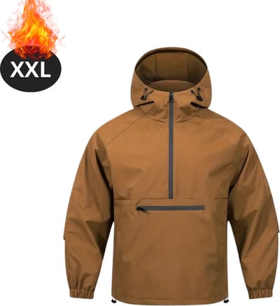 Bovista Windjas Voor Heren - Windjack - Waterdicht - Jas Met Capuchon - Outdoorjas - Volwassen - Karamel - Maat XXL
