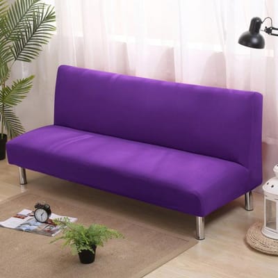 Effen Kleur Sofa Bedhoezen Zonder Armleuning Elastische Strakke Wikkel Bankhoes Stretch Flexibele Hoezen Sofa Voor Banket Hotel S Size paars