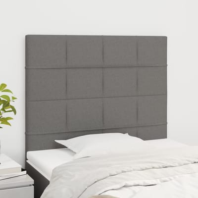 vidaXL - Hoofdbord - donkergrijs - 80x5x118/128 - cm - Stof